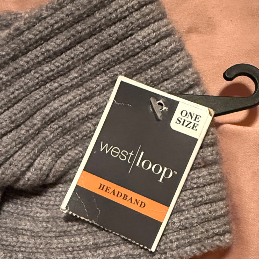 West Loop Ribbed Gray Headband - Picture 2 of 2